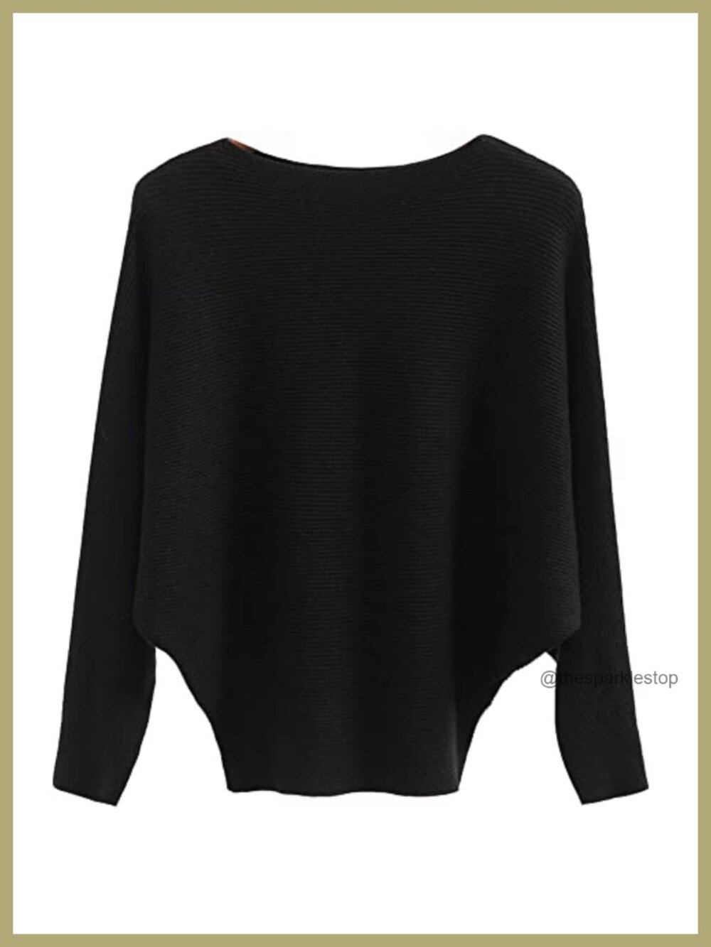 Batwing Knit Sweater Boat Neck Dolman Pullover Oversized Lightweight